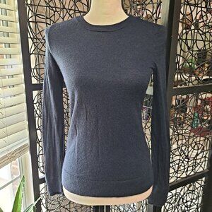 Banana Republic Size XS 100% Merino Wool Navy Blue Crew Neck Sweater EUC